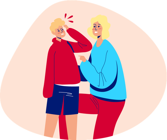 Mère aidant son enfant